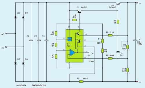 1V-27V 3A可變直流電源電路圖及集成電路設(shè)計分析